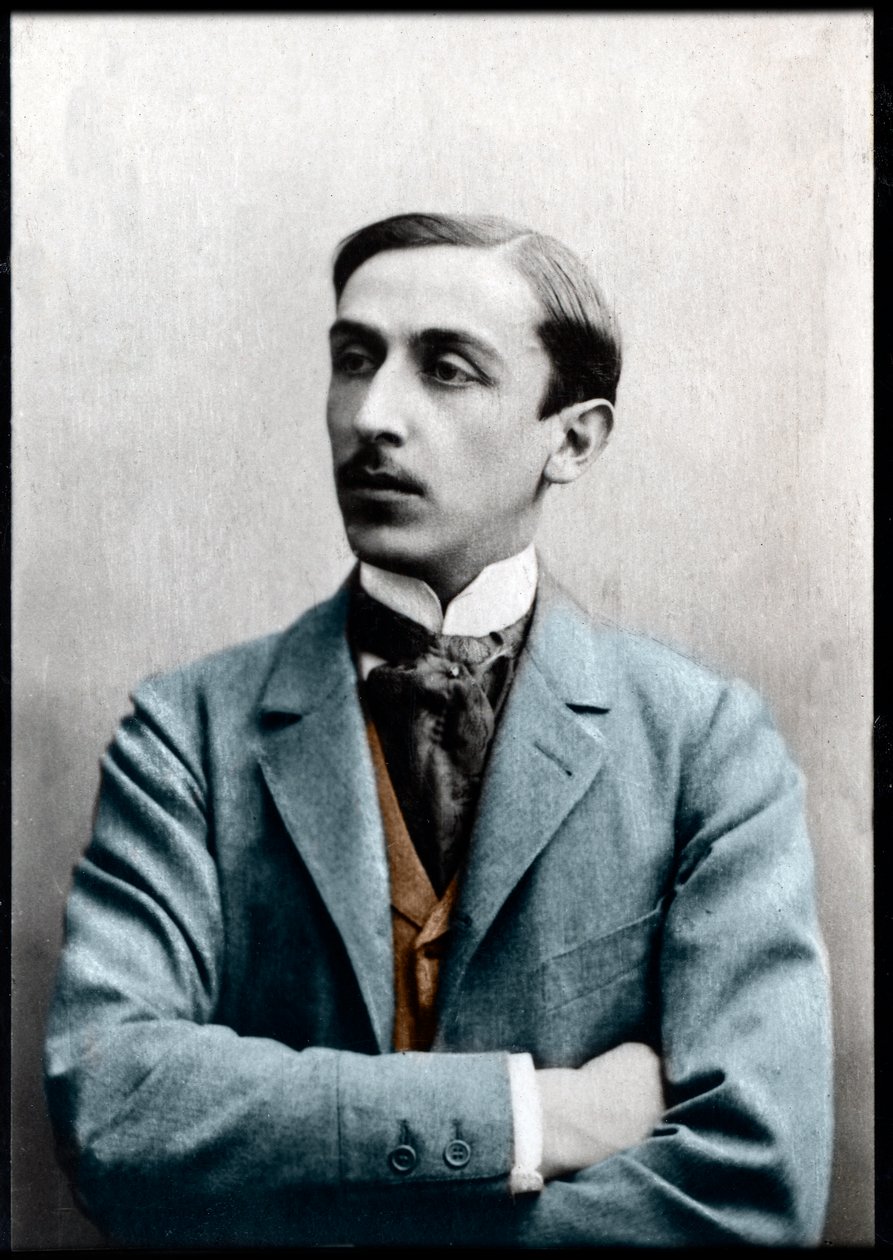 Retrato de Maurice Barres (1862-1923), romancista francês, jornalista e político socialista. de French Photographer