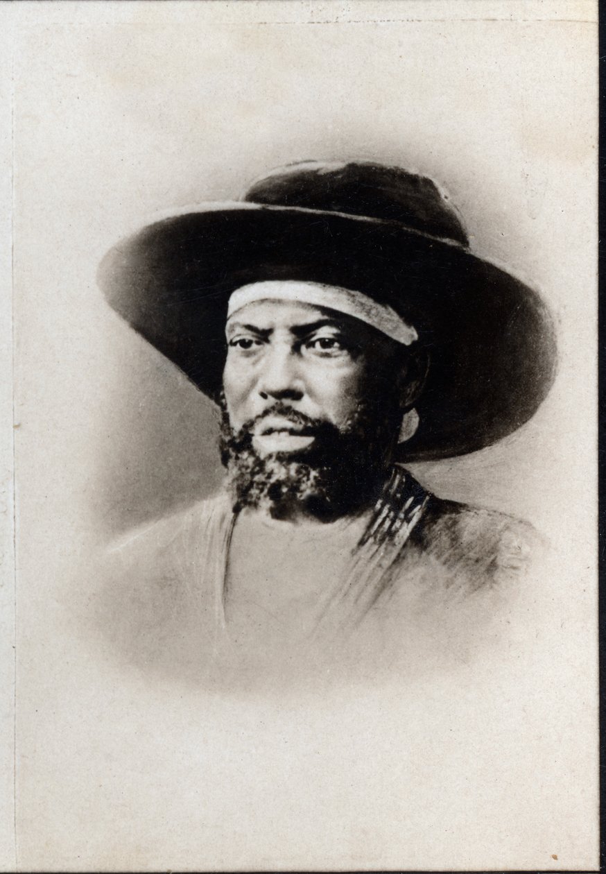 Retrato de Menelik II (1844-1913), imperador da Etiópia. de French Photographer