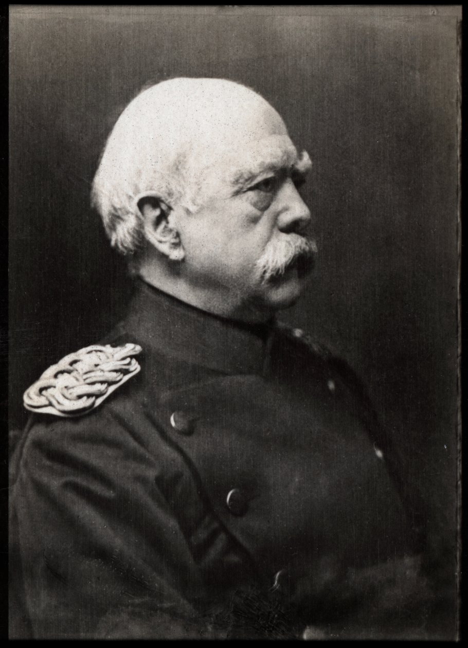 Retrato de Otto von Bismarck (1815-1898), estadista alemão da Prússia. de French Photographer