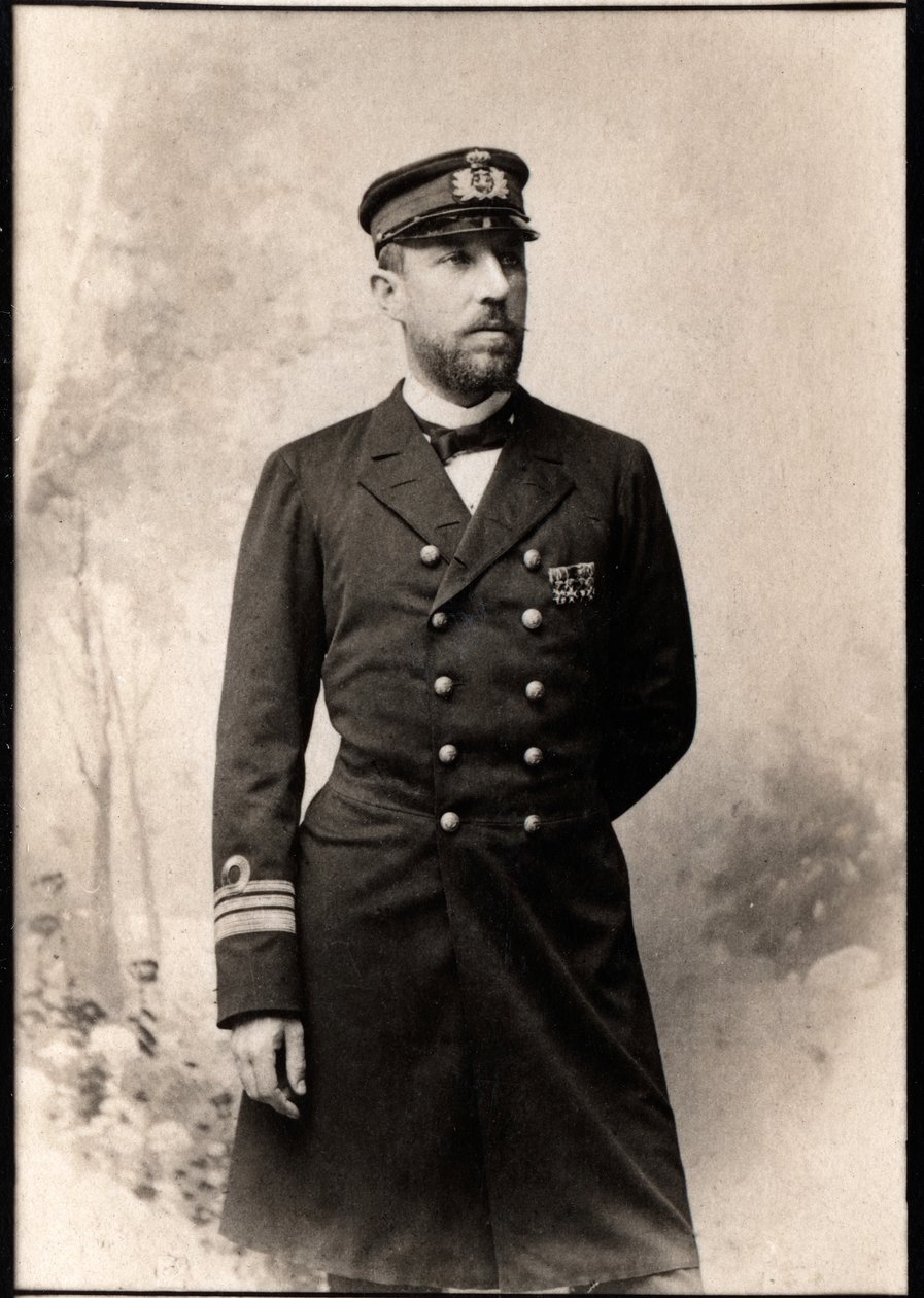 Retrato do príncipe Oscar Bernadotte da Suécia (1859-1953). de French Photographer