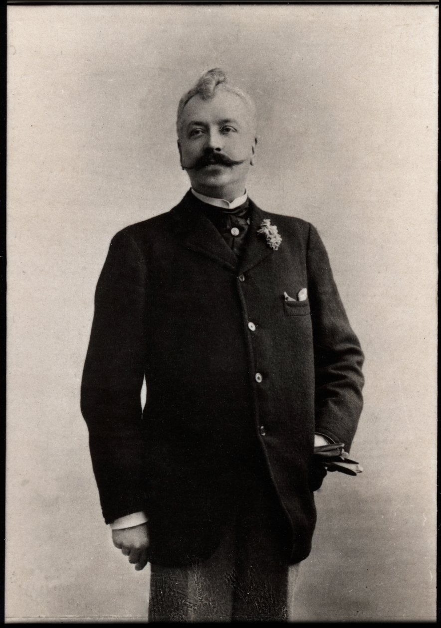 Retrato de Rene Maizeroy (1856-1918), escritor francês. de French Photographer