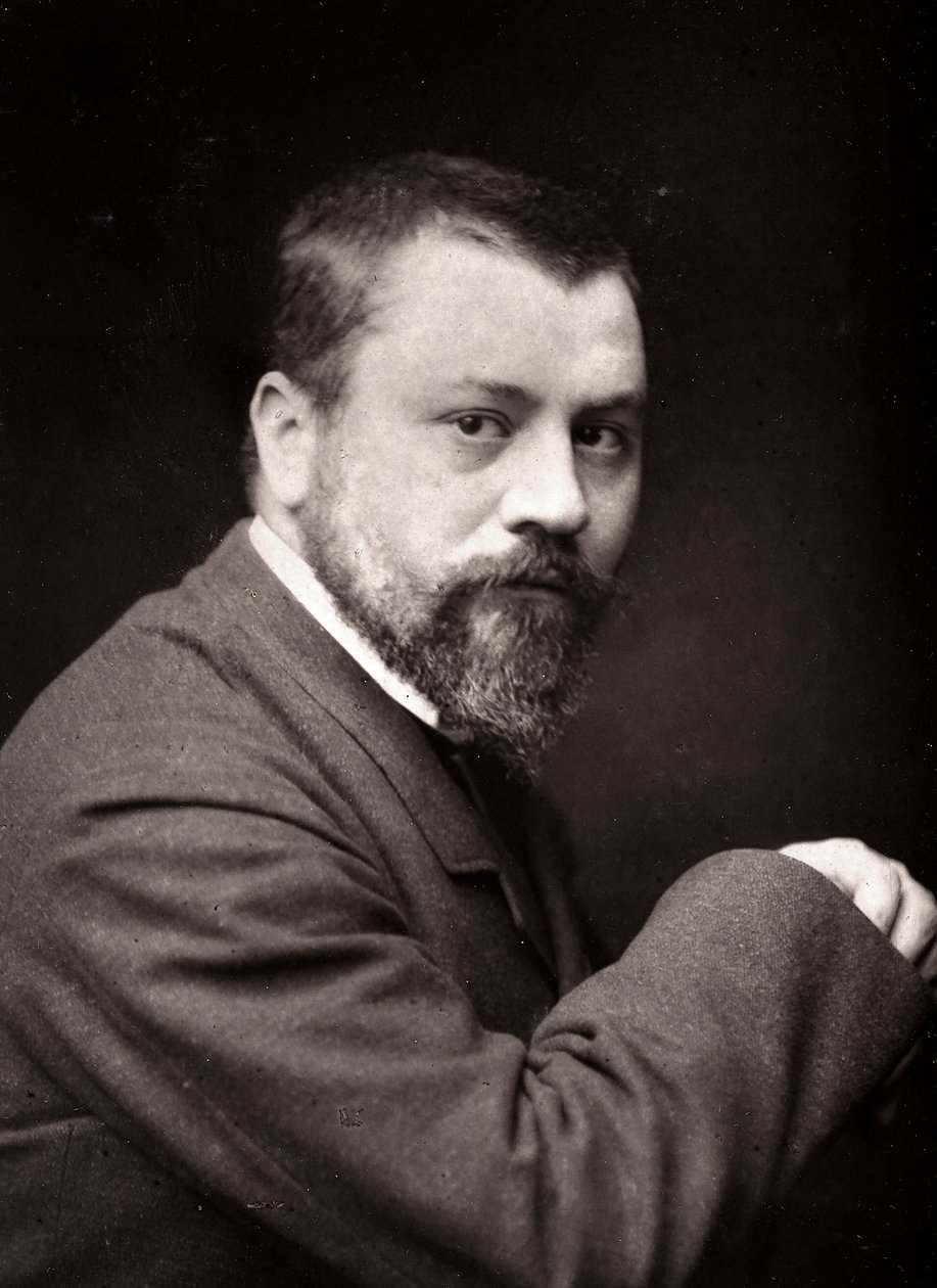 O artista Désiré-Jules Lubin retratado por ocasião do Salão de Paris, 1885 de French Photographer