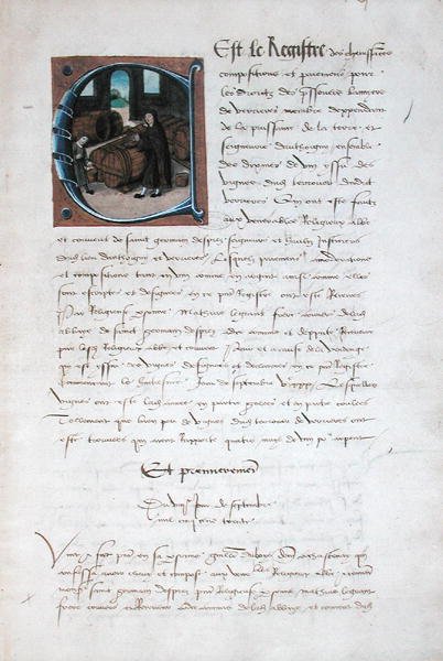 AE II1667 Produção de Vinhos na Idade Média, do Redevidor de Saint-Germain-des-Prés, c.1530 de French School