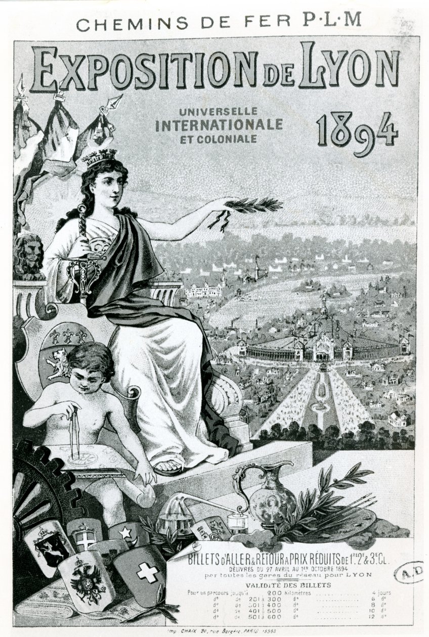 Anúncio para a exposição de Lyon, 1894 de French School