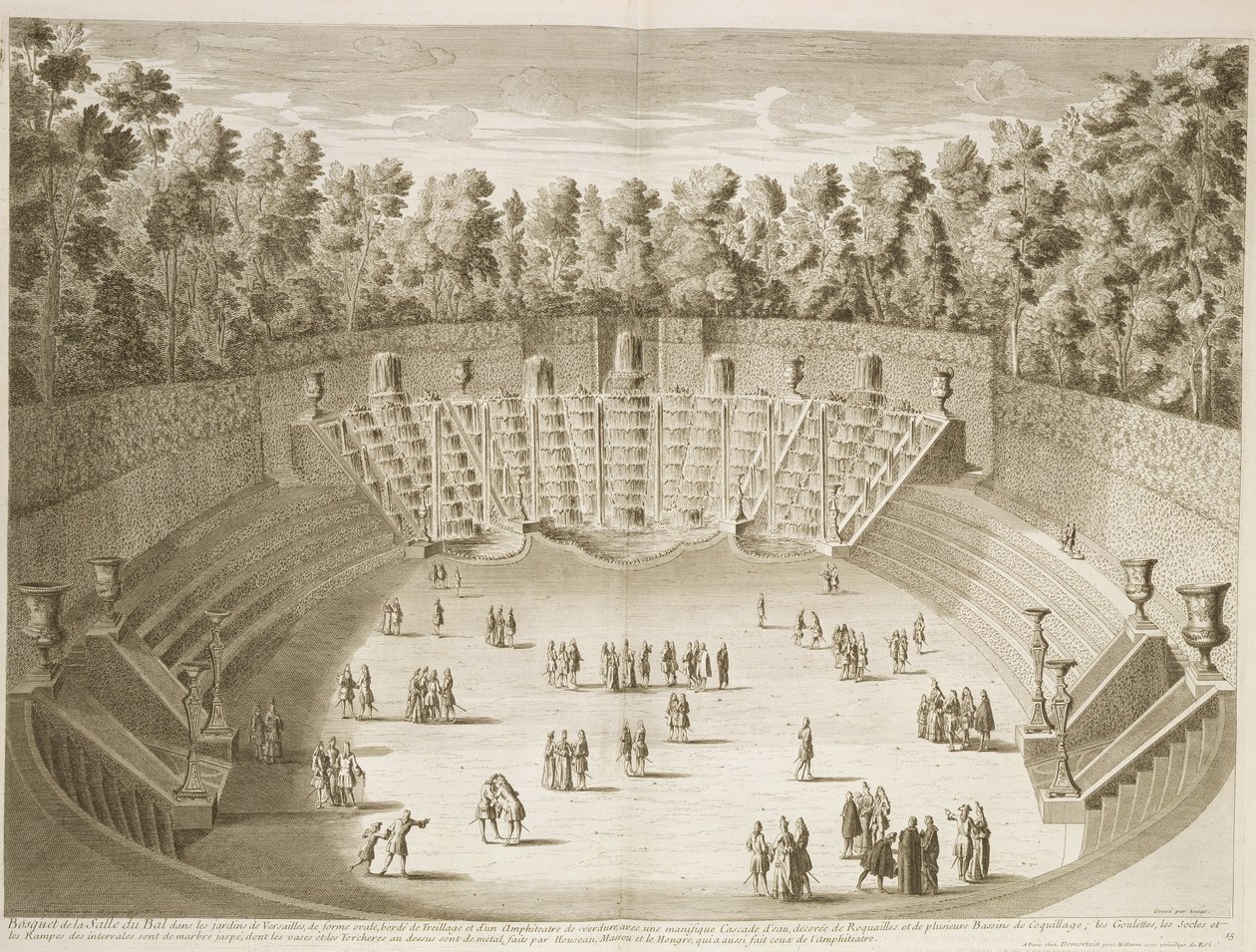 Bosque do salão de baile, Versalhes, c.1715 de French School