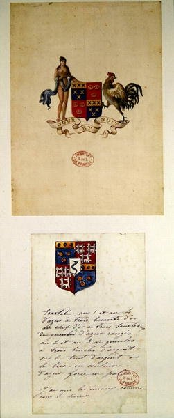 Brasões de Honore de Balzac (1799-1850) (wc no papel) de French School