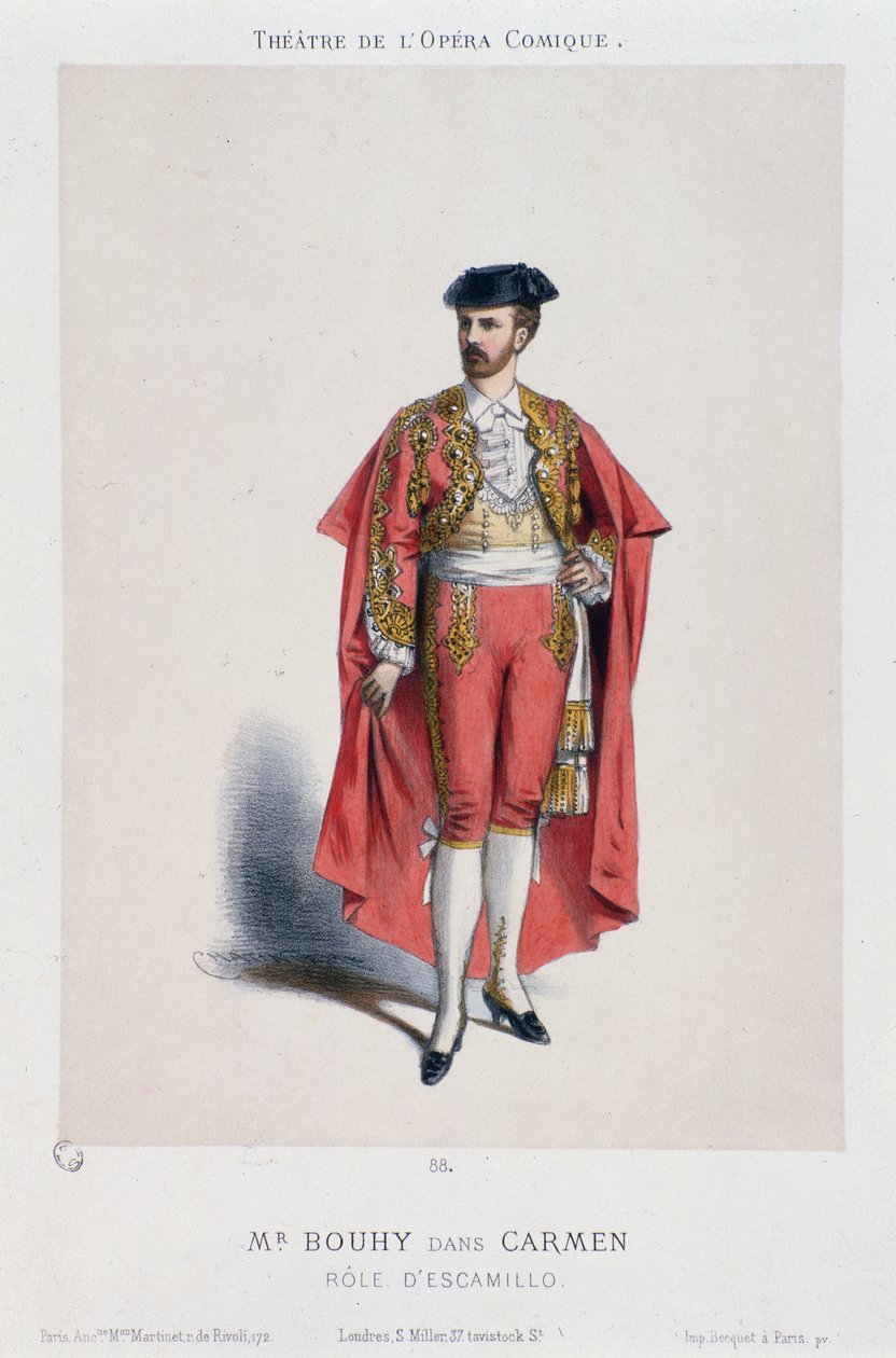 Traje de Bouhy (Escamillo) atuando em Carmen de Georges Bizet de French School