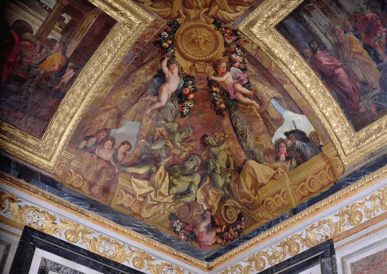Design no canto do Hall da Guarda da Rainha (mural) de French School