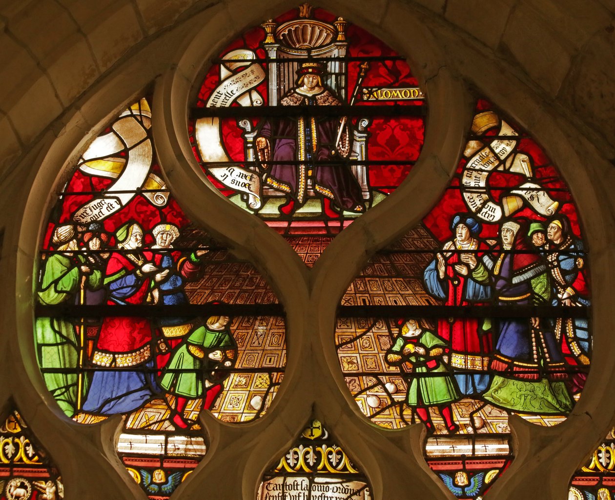 Detalhe da cena do julgamento de Salomão de French School