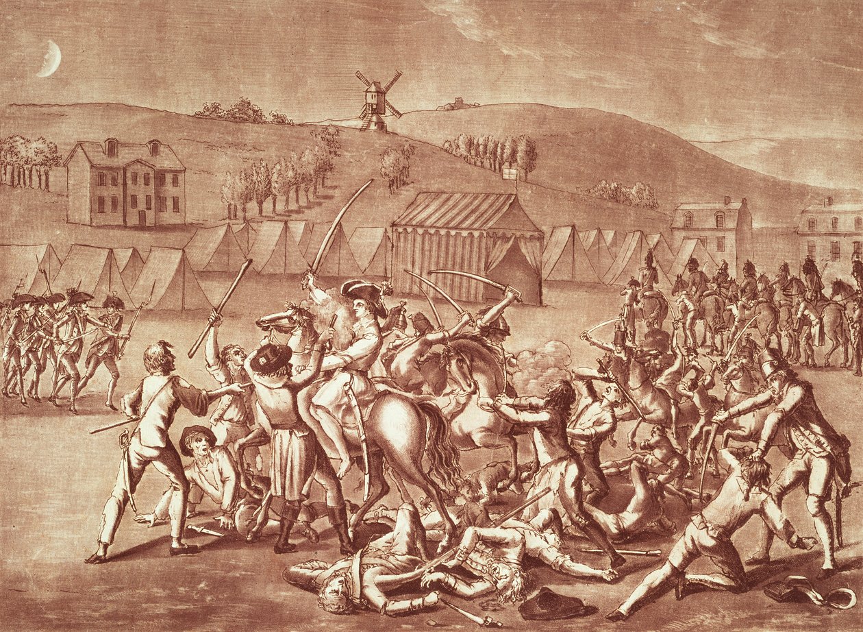 Ataque Noturno no Acampamento Grenelle, 23 Fructidor Ano 4 (agosto de 1796) de French School
