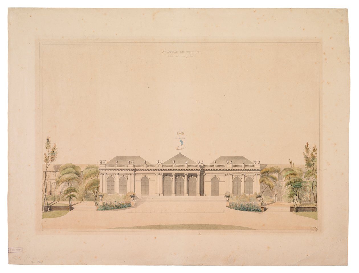 Fachada do Castelo de Neuilly (wc no papel) de French School