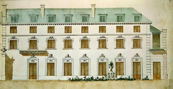 Fachada da casa na rue Fortunee, comprada por Honore de Balzac (1799-1850) em 1847 (wc no papel) de French School