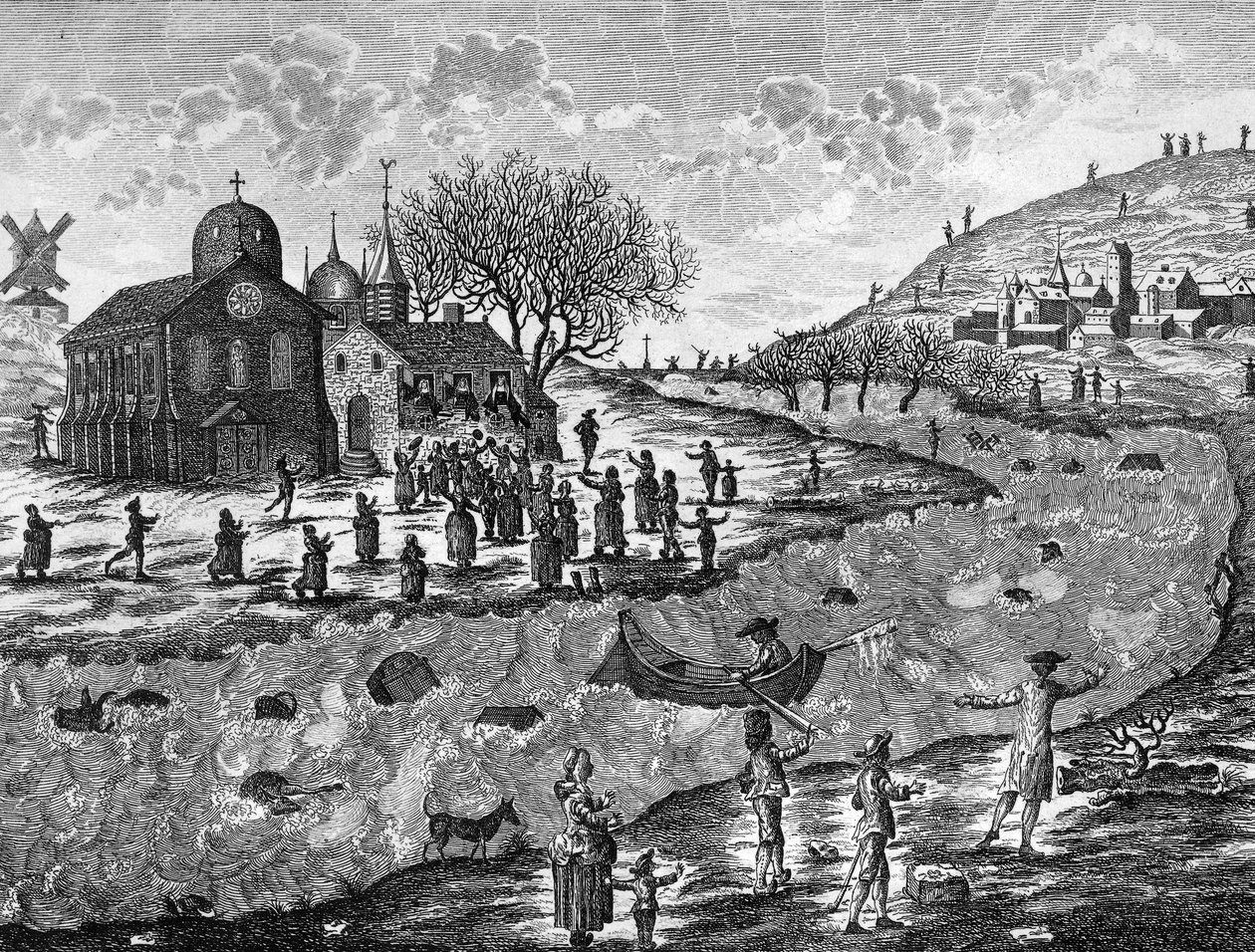 Inundações na França, dezembro de 1784 de French School