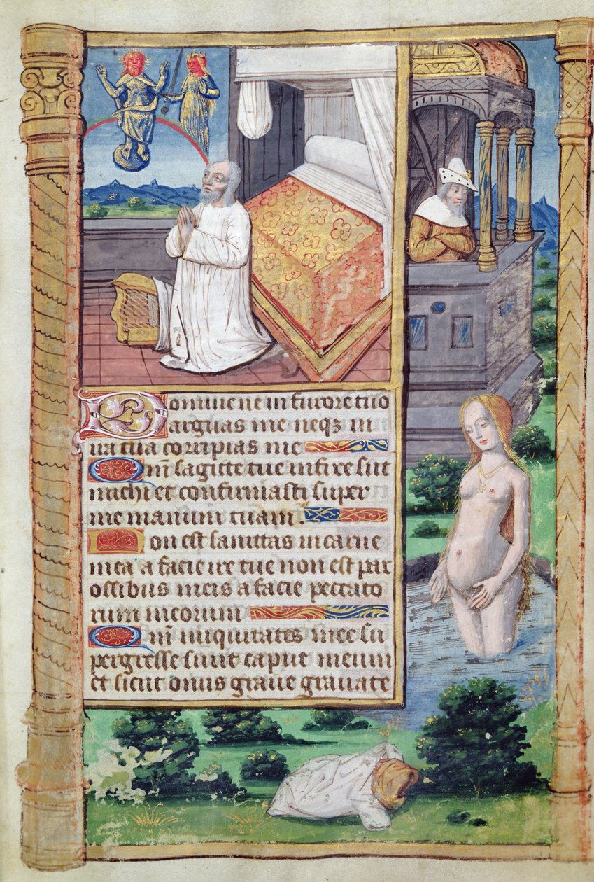 Fol.51r David e Bathsheba, de horas de uso em Roma de French School
