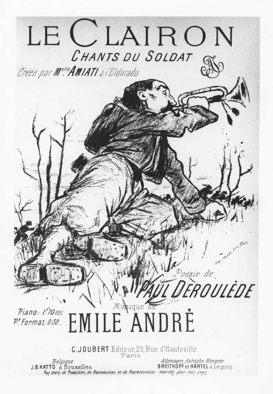 Capa do Clarion, Songs of the Soldier, de Paul Deroulède de French School
