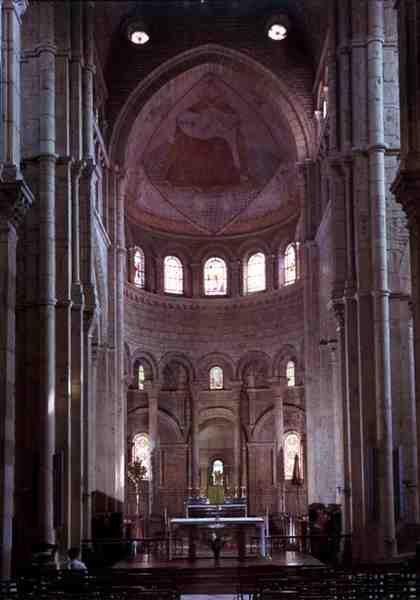 Vista interior, de, a, coro, e, abside de French School