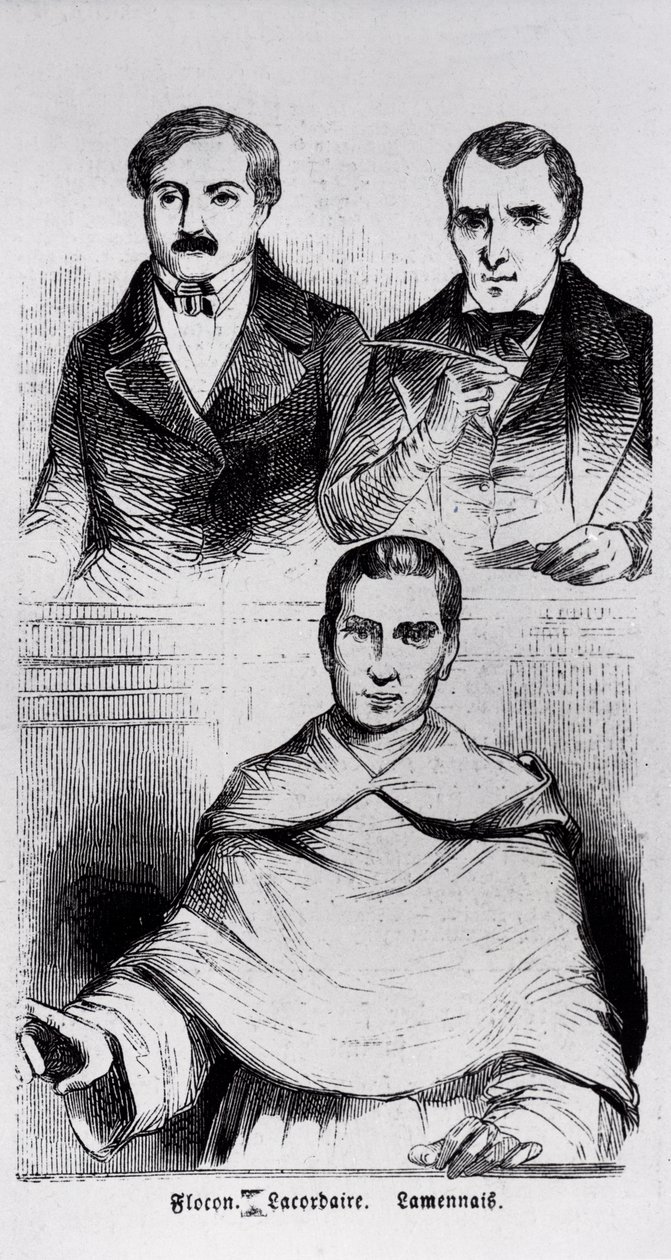 Jean-Baptiste Lacordaire, pe. de Lamennais e F. Flocon de French School