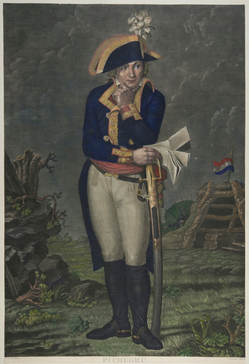 Jean-Charles Pichegru (gravura a cores) de French School