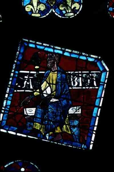 Rei Abia, detalhe da janela rosa norte, c.1223 de French School