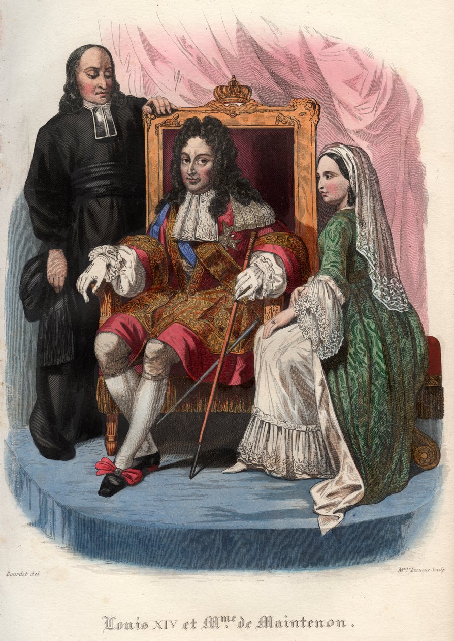 Luís XIV (1638-1715) e Françoise d&39;Aubigne, Marquesa de Maintenon (1635-1719) de French School