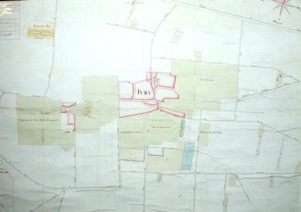Mapa de Ivry e arredores (detalhe de 209564) de French School