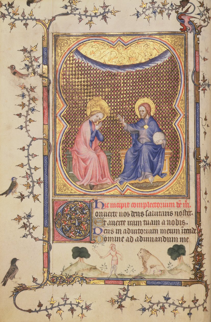 Ms 3-1954 f.24v Coroação da Virgem, das Horas de Filipe, o Audaz, Duque de Borgonha, c.1370 de French School