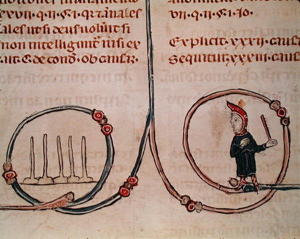 Ms 372 fol.181v Um Homem Jogando Skittles, de Decrets de Gratien de French School