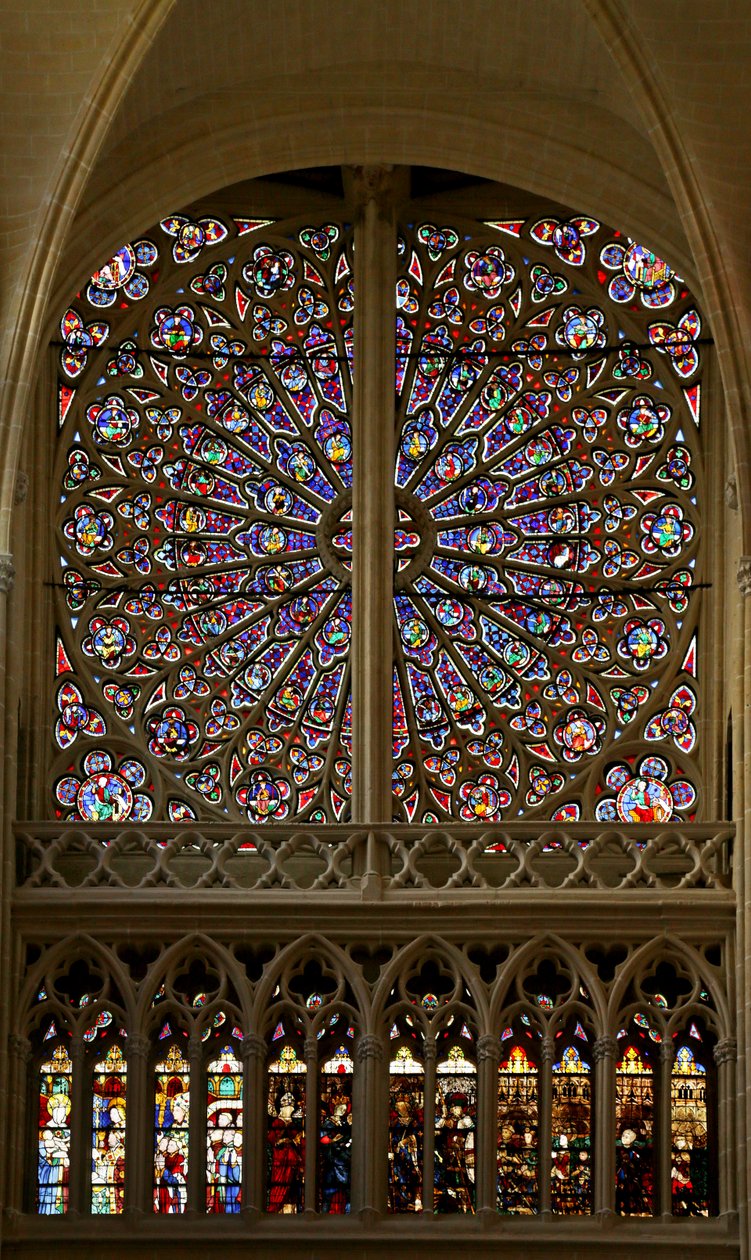 Rosácea do Norte com Santo, Mártires, Profetas, Ancestrais de Cristo e Anciões do Apocalipse, séculos XIII a XIV de French School
