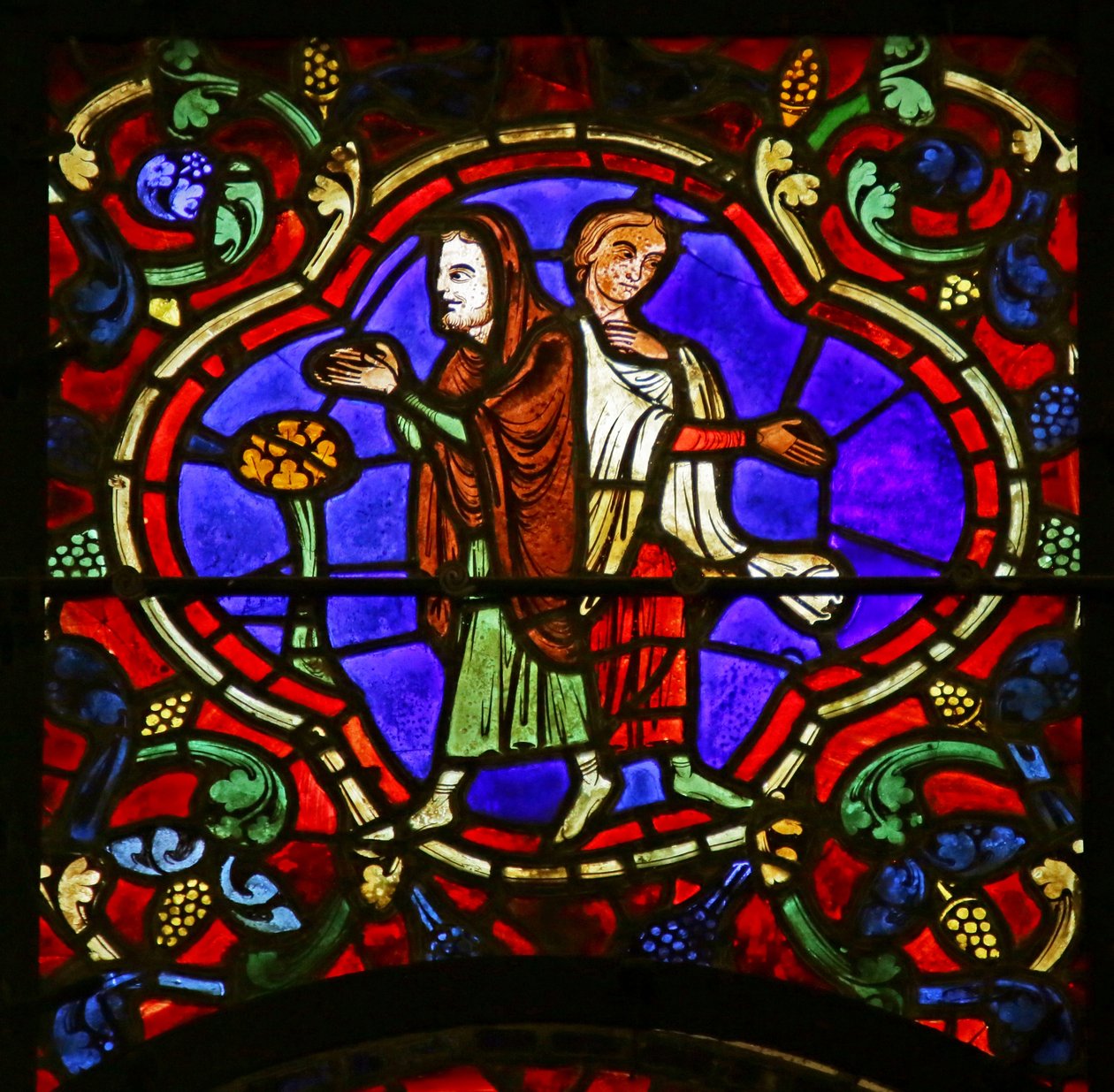 Espectadores, cena da vida de St. Martin, Catedral de Chartres de French School