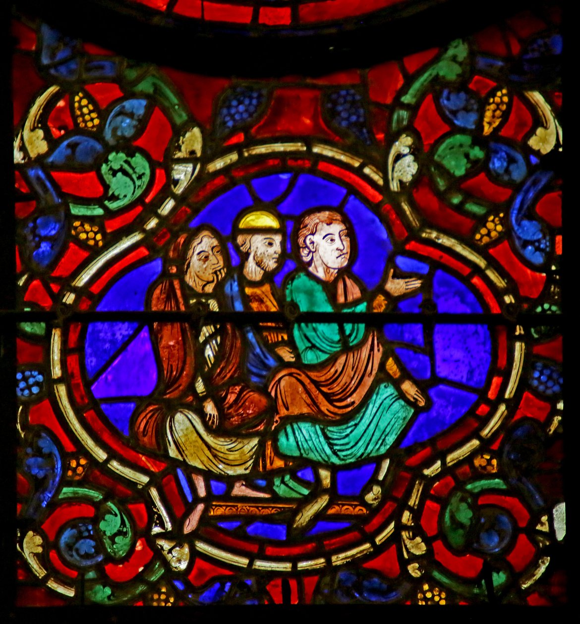 Espectadores, cena da vida de St. Martin, Catedral de Chartres de French School