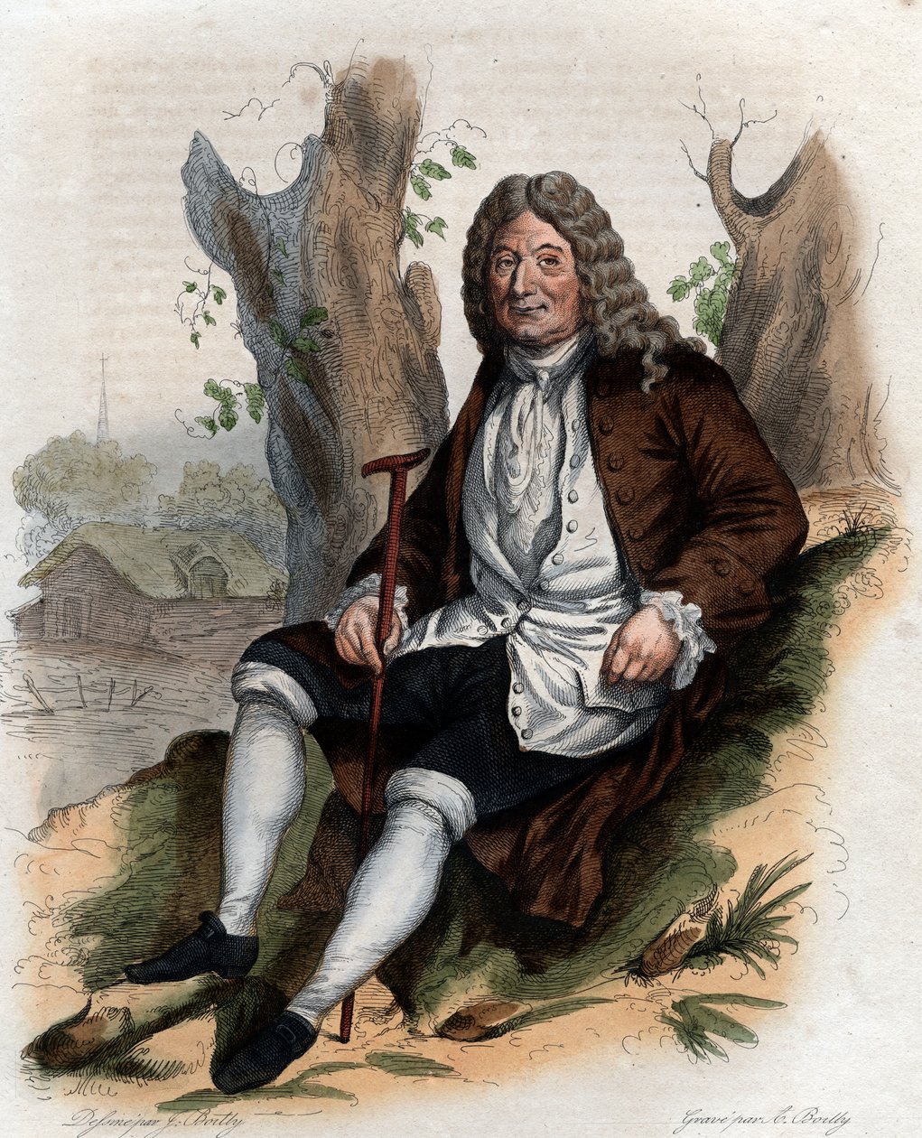 Retrato de Alain Rene Lesage (Le Sage) (1668-1747), romancista e dramaturgo francês. de French School