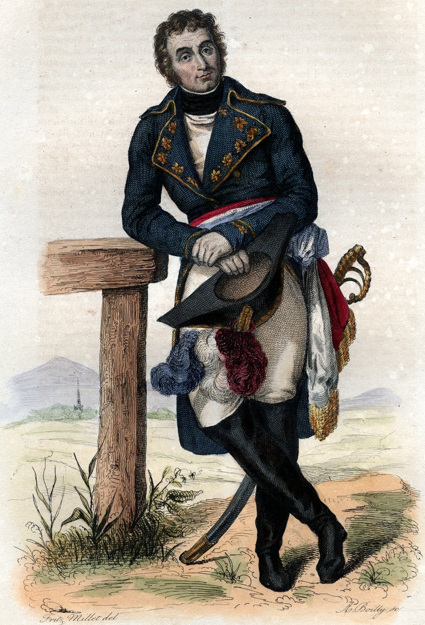 Retrato de Andre Massena (1758-1817), 1º Duc de Rivoli, 1º Príncipe dEssling, comandante militar francês. de French School