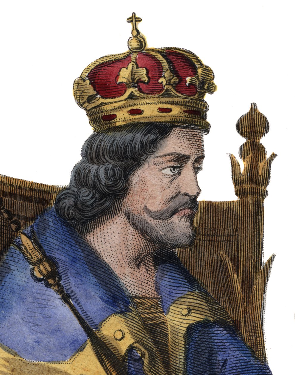 Retrato de Carlos I de Nápoles (Carlos de Anjou) (1227-1285), rei da Sicília. de French School