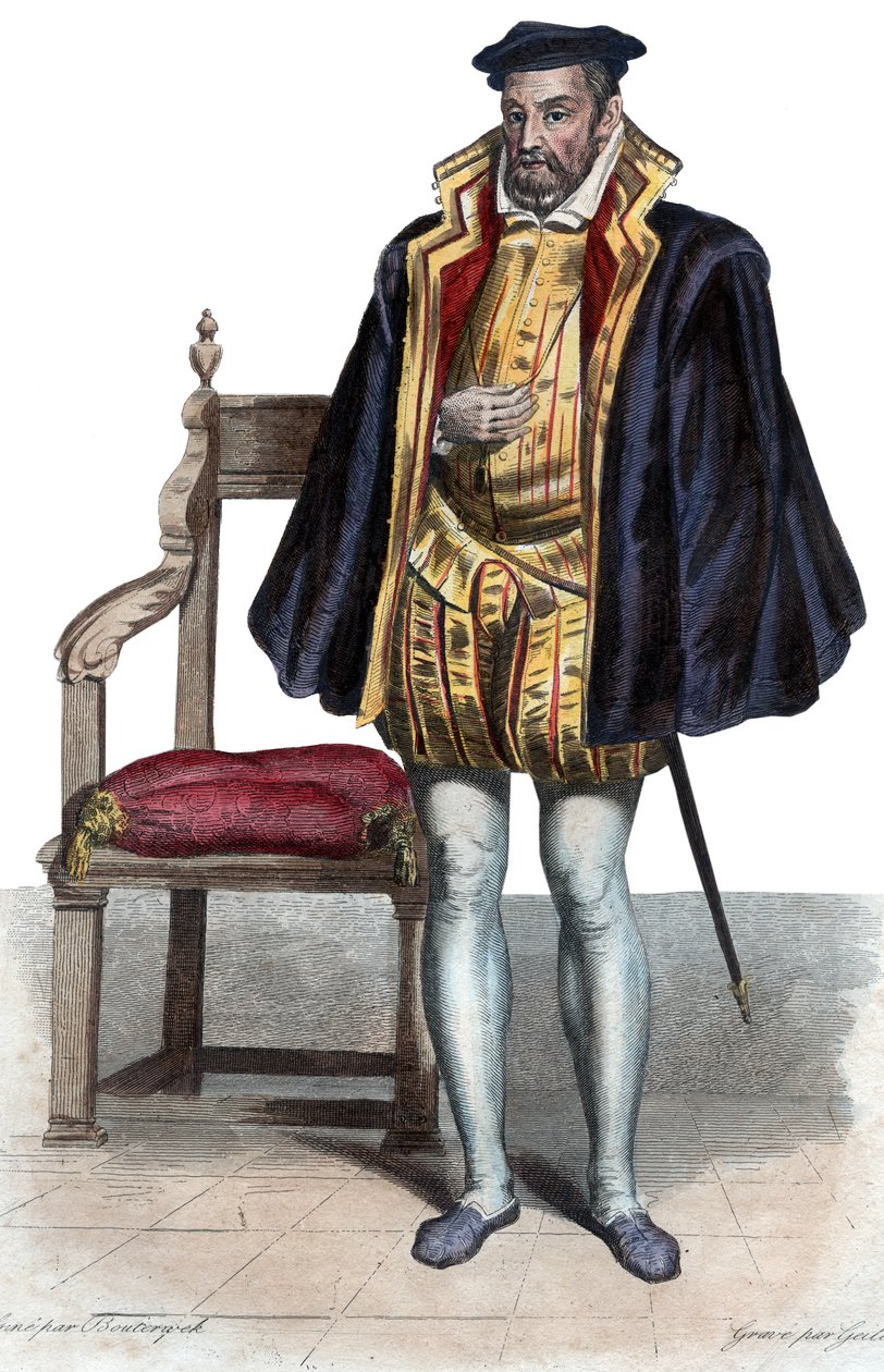 Retrato de Gaspard II de Coligny (1519-1572), nobre e almirante francês. de French School