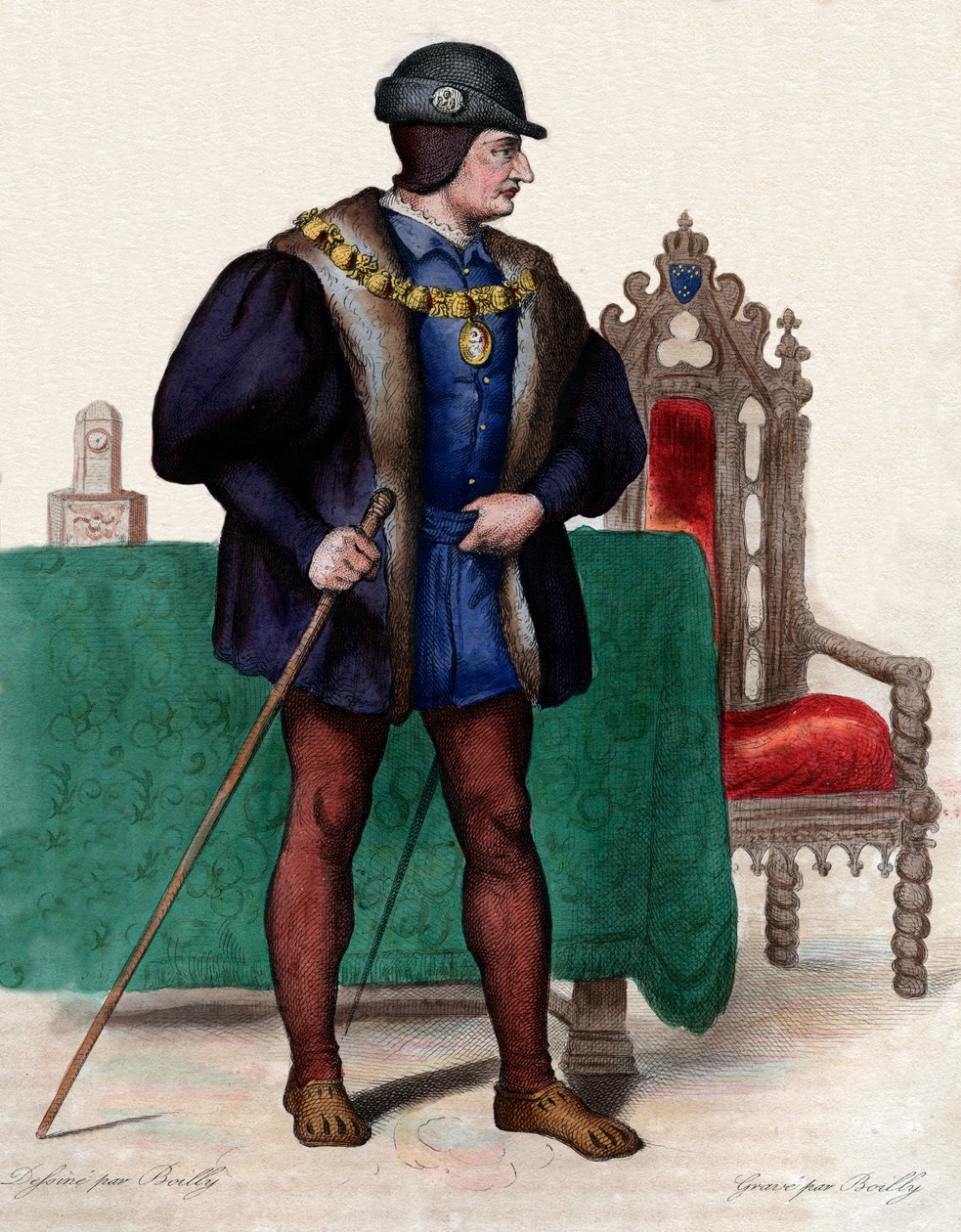 Retrato de Luís XI da França (1423-1483), rei da França. de French School