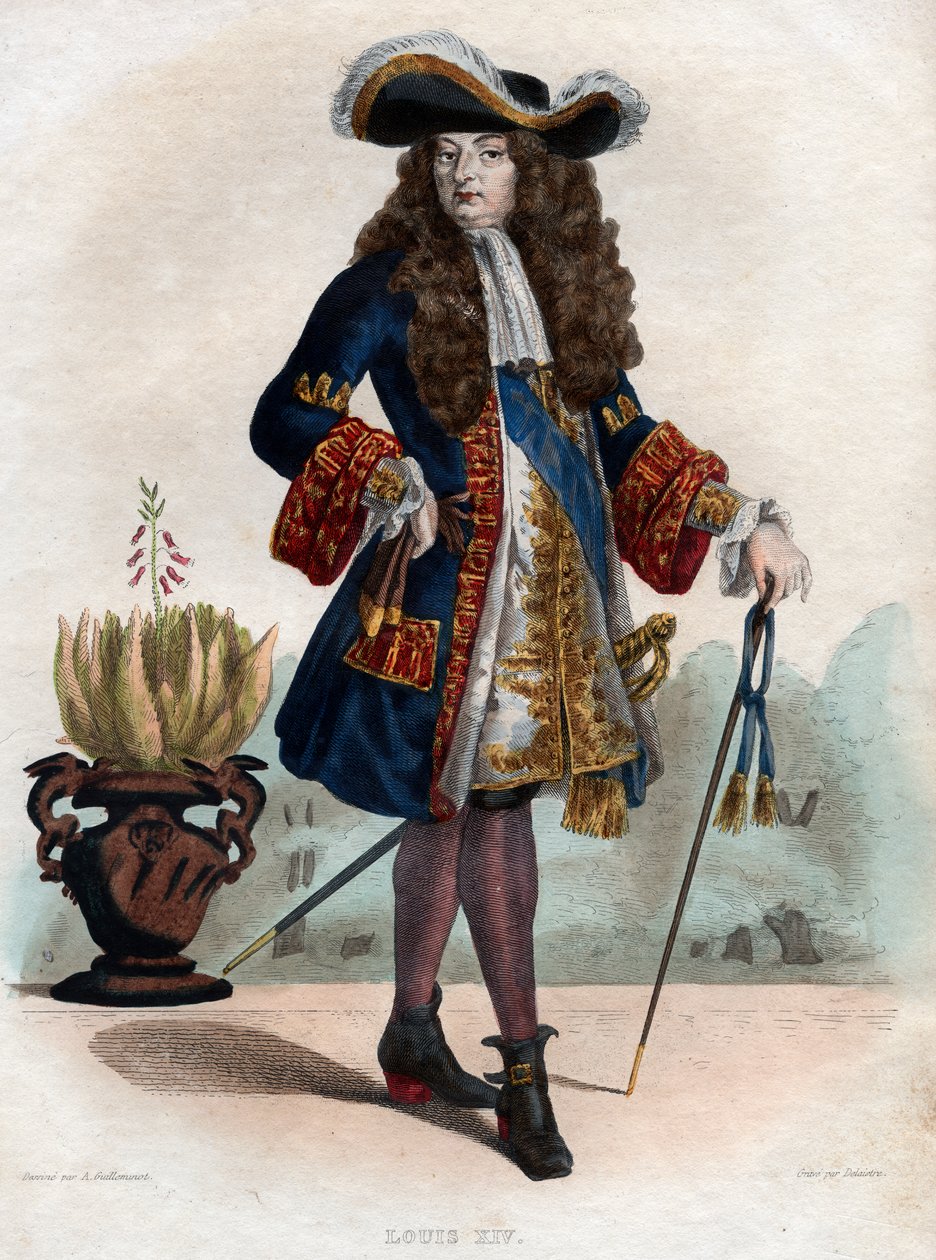 Retrato de Luís XIV da França (1638-1715), rei da França. de French School