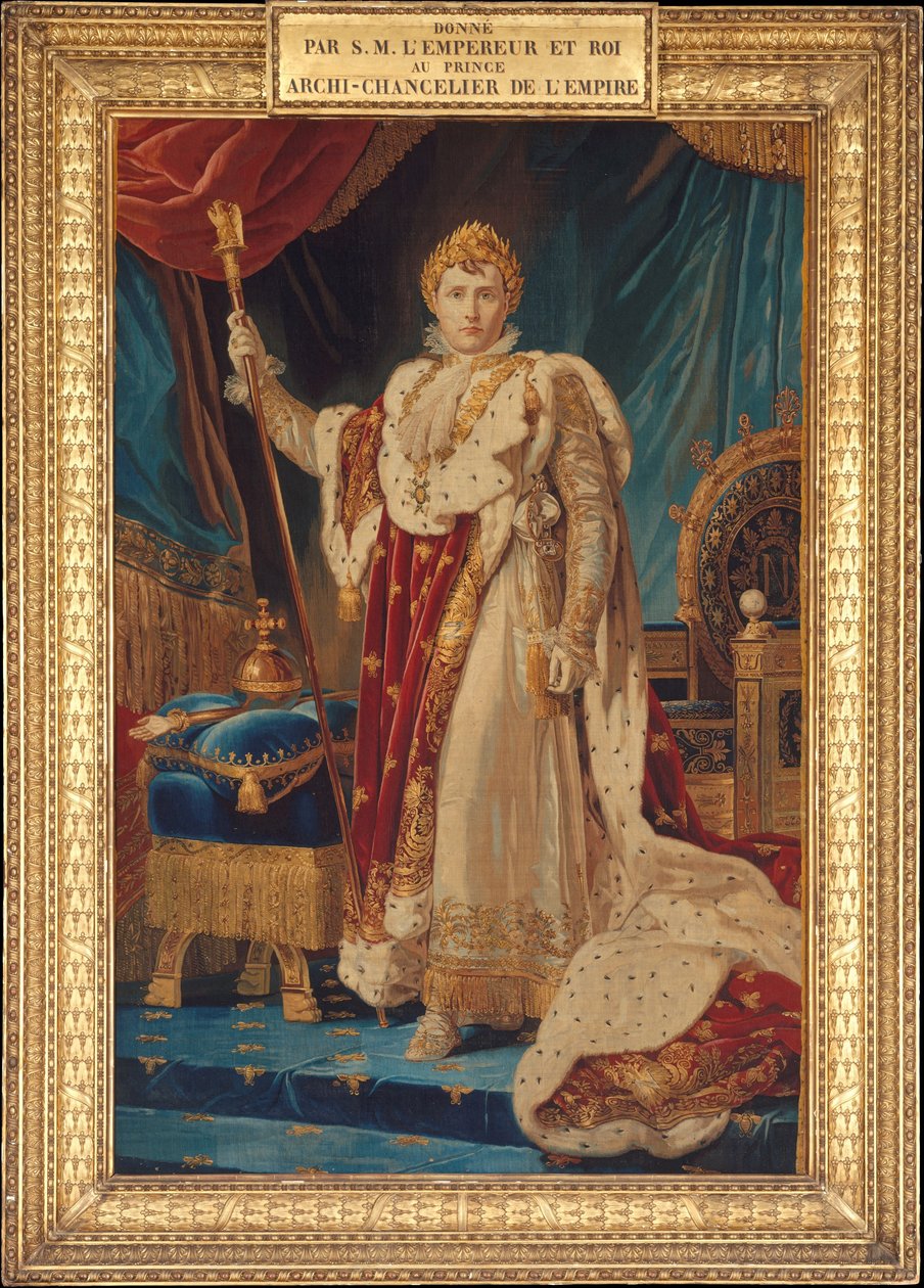 Retrato de Napoleão I, 1808-11 (lã, seda, fio prateado-dourado) de French School