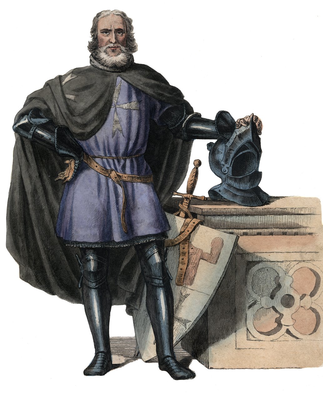 Retrato de Philippe de Villiers de lisle Adam (1464-1534), membro dos Cavaleiros Hospitalários. de French School