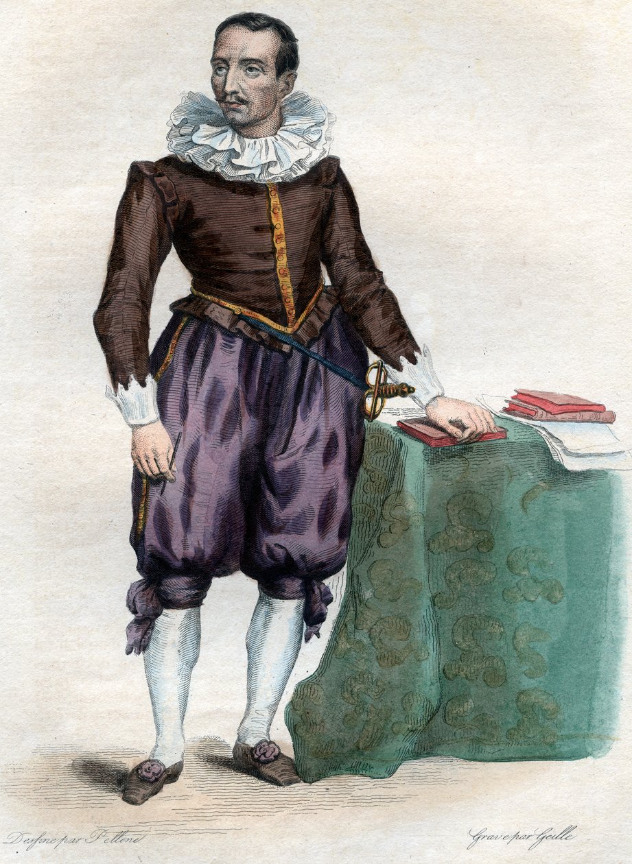 Retrato de Pierre de Bourdeille, senhor (e abade) de Brantome (1535-1614), historiador francês, soldado e biógrafo. de French School