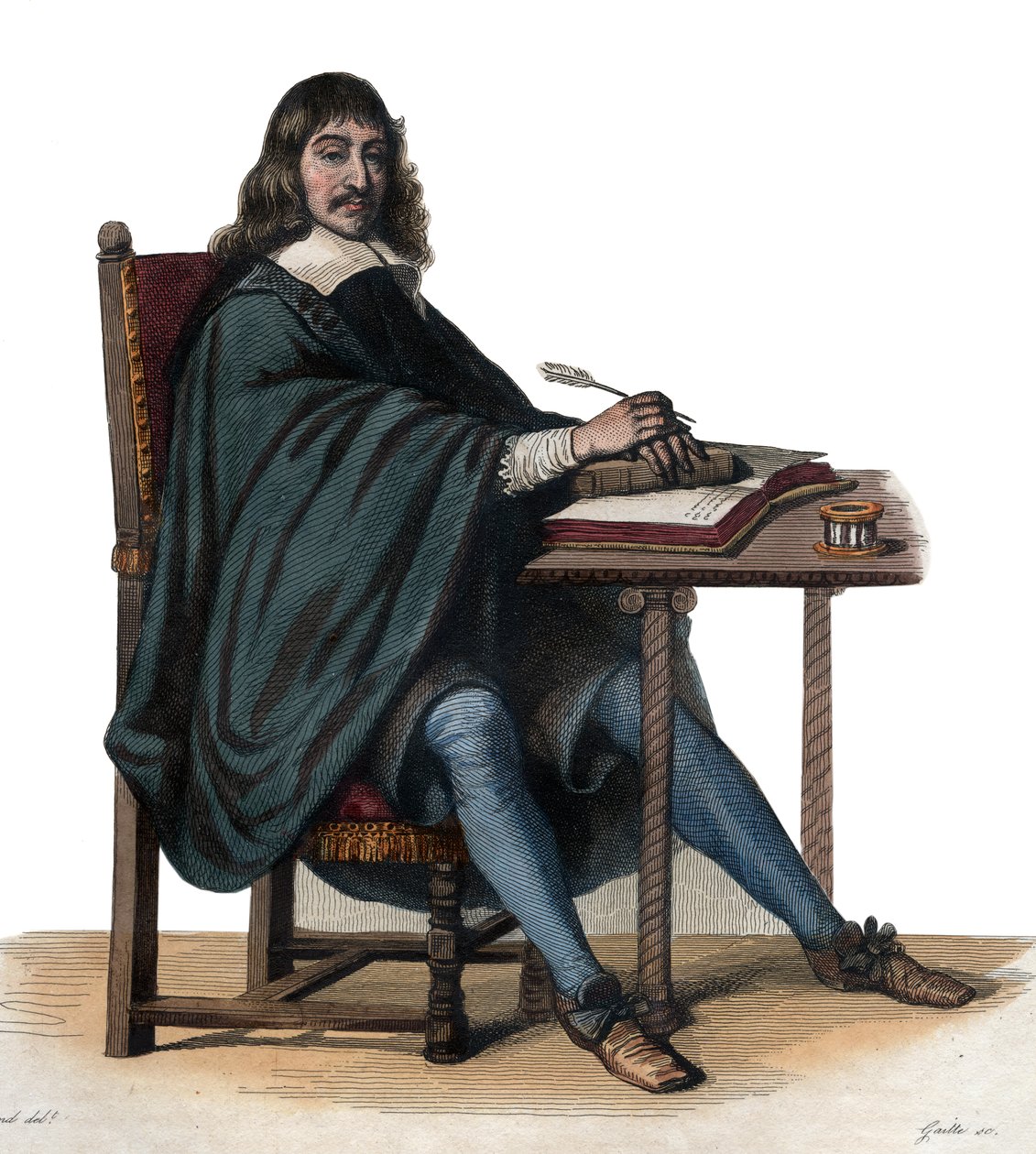 Retrato de René Descartes (1596-1650), filósofo e escritor francês. de French School
