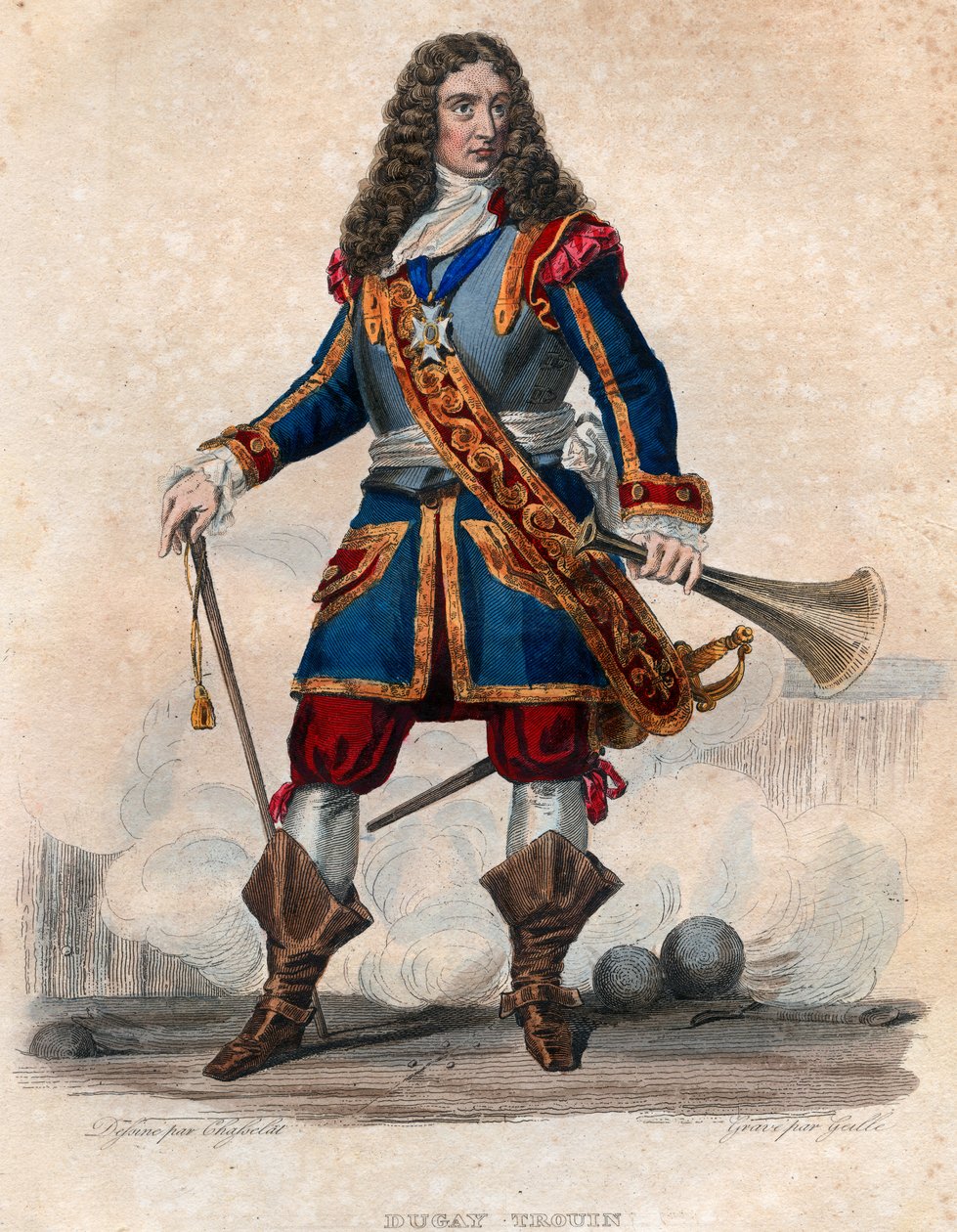Retrato de Rene Duguay Trouin (chamado de Rene Trouin du Gue) (1673-1736), corsário francês. de French School