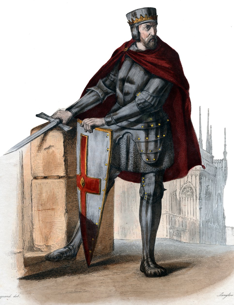 Retrato de Simon IV de Montfort, 5º Conde de Leicester (1150-1218), nobre francês. de French School