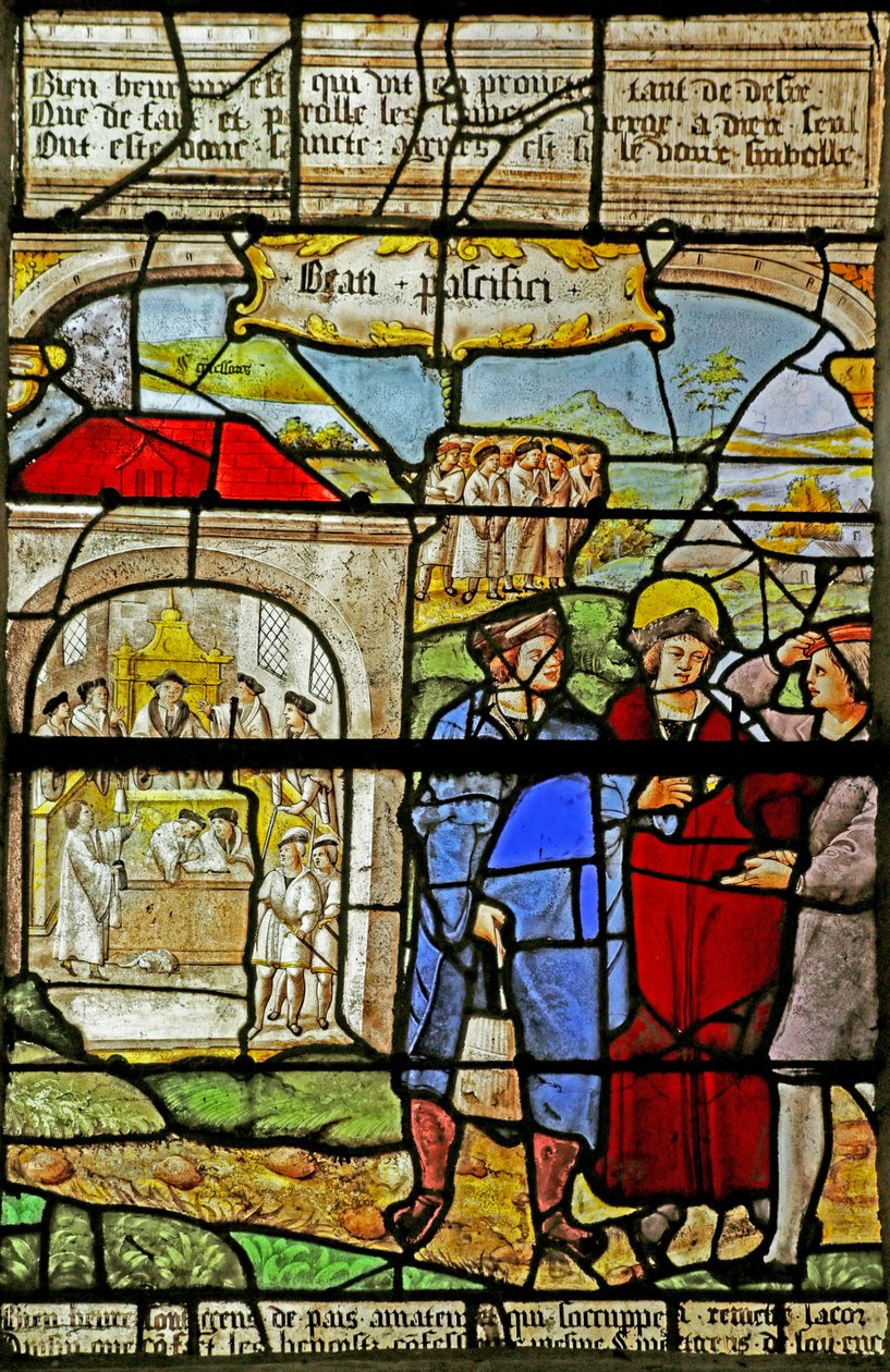 As Beatitudes, Église Sainte-Tanche de Lhuître, bem-aventurados são os pacificadores de French School
