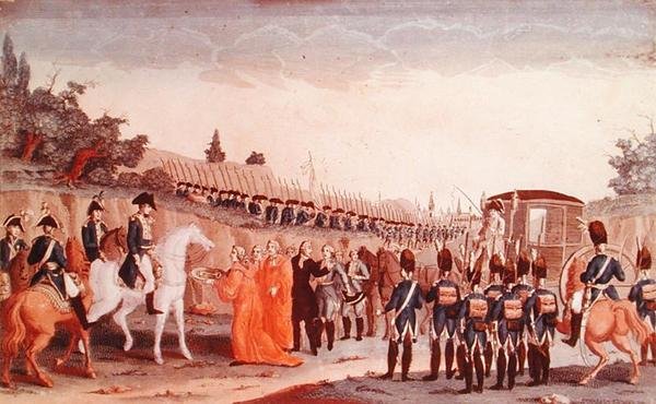 Os magistrados de Berlim entregam as chaves da cidade para Napoleão, 1807 de French School