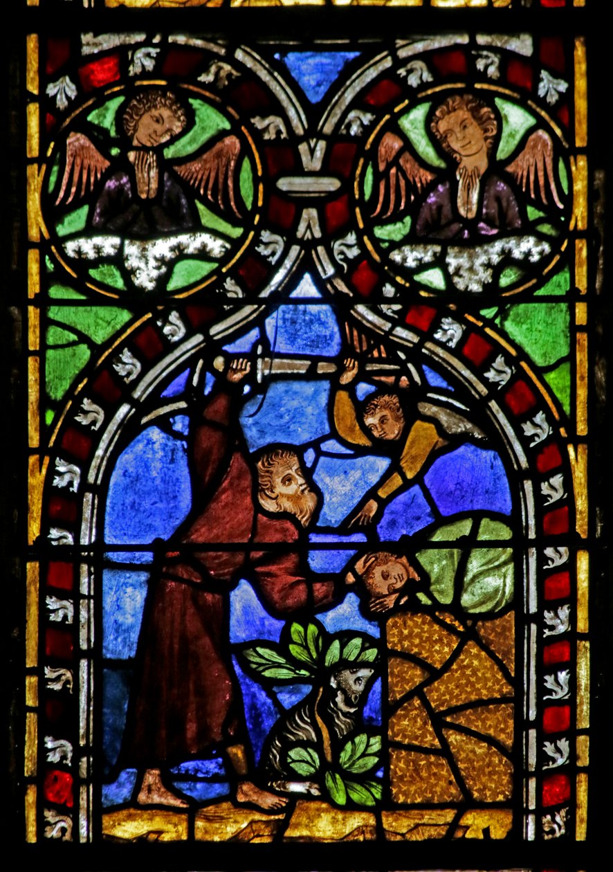 Janela retratando Abraão prestes a sacrificar Isaac, c.1325 de French School