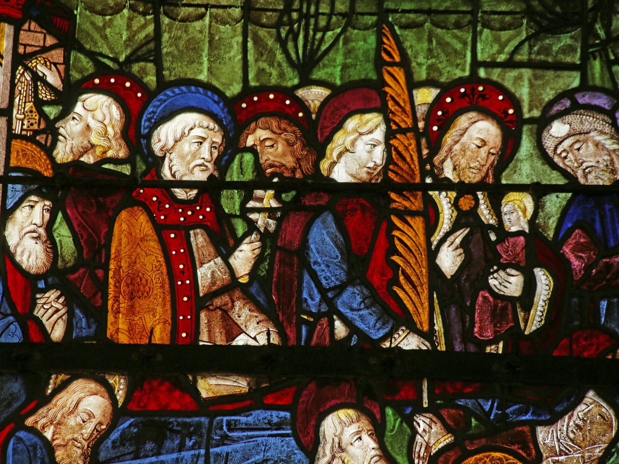 Janela retratando os Apóstolos na Morte da Virgem de French School