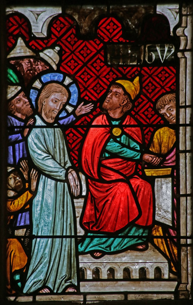 Janela representando Cristo diante de Caifás de French School