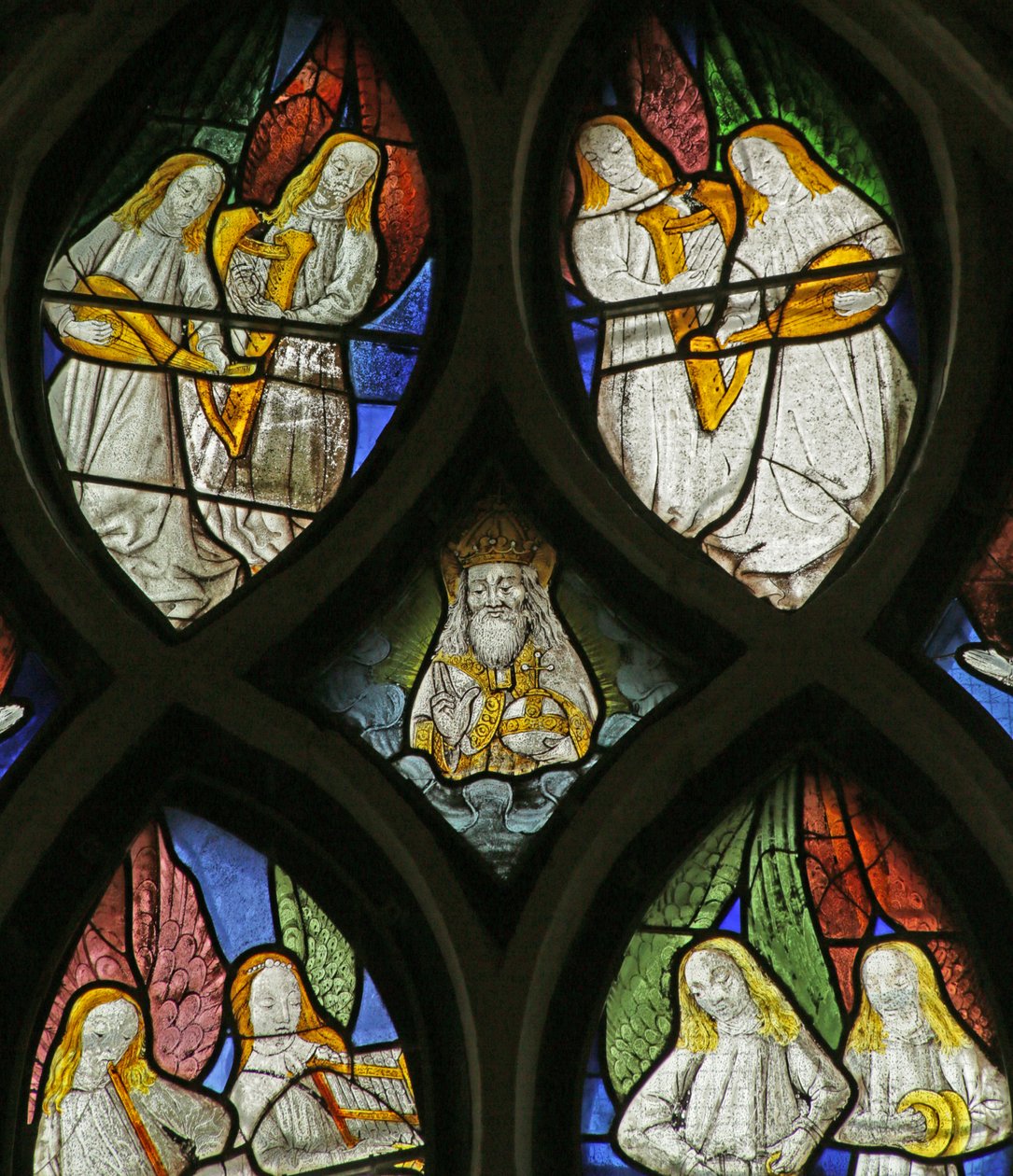 Janela representando anjos musicais, c.1500-1 de French School