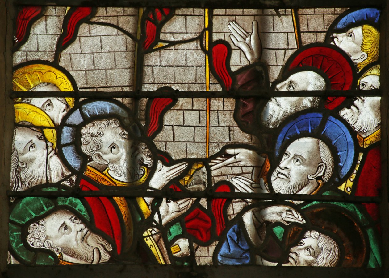 Janela retratando os apóstolos no Pentecostes de French School