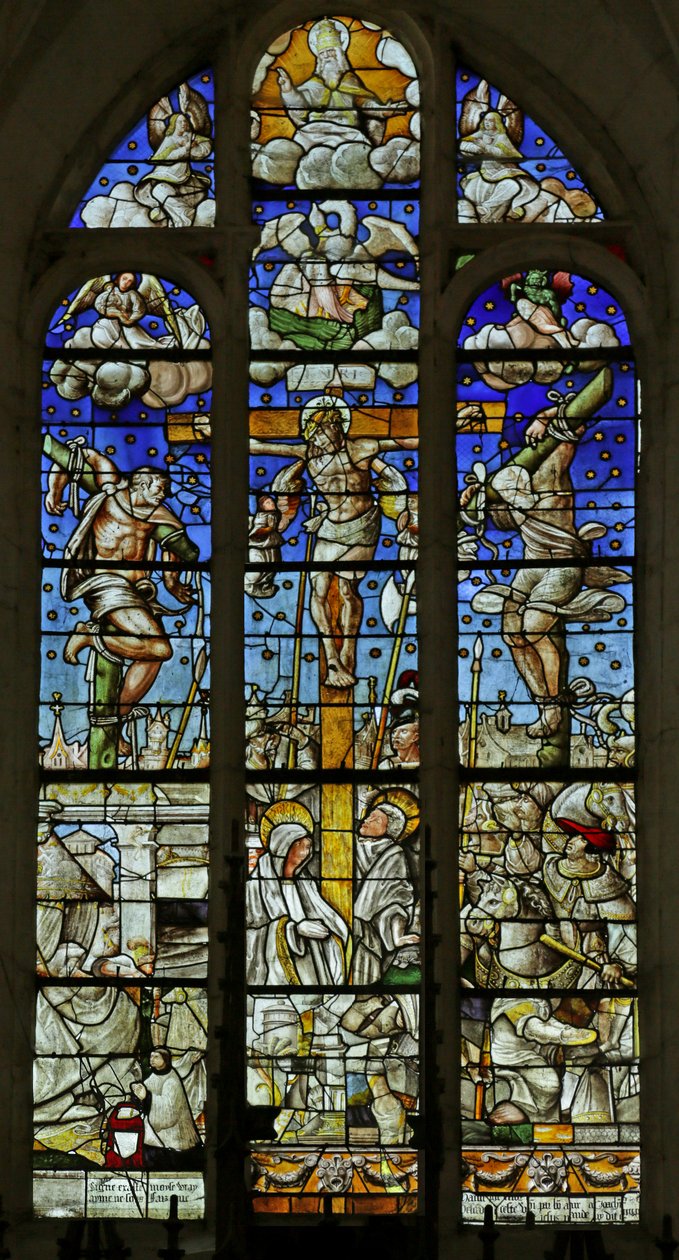 Janela retratando a crucificação de French School